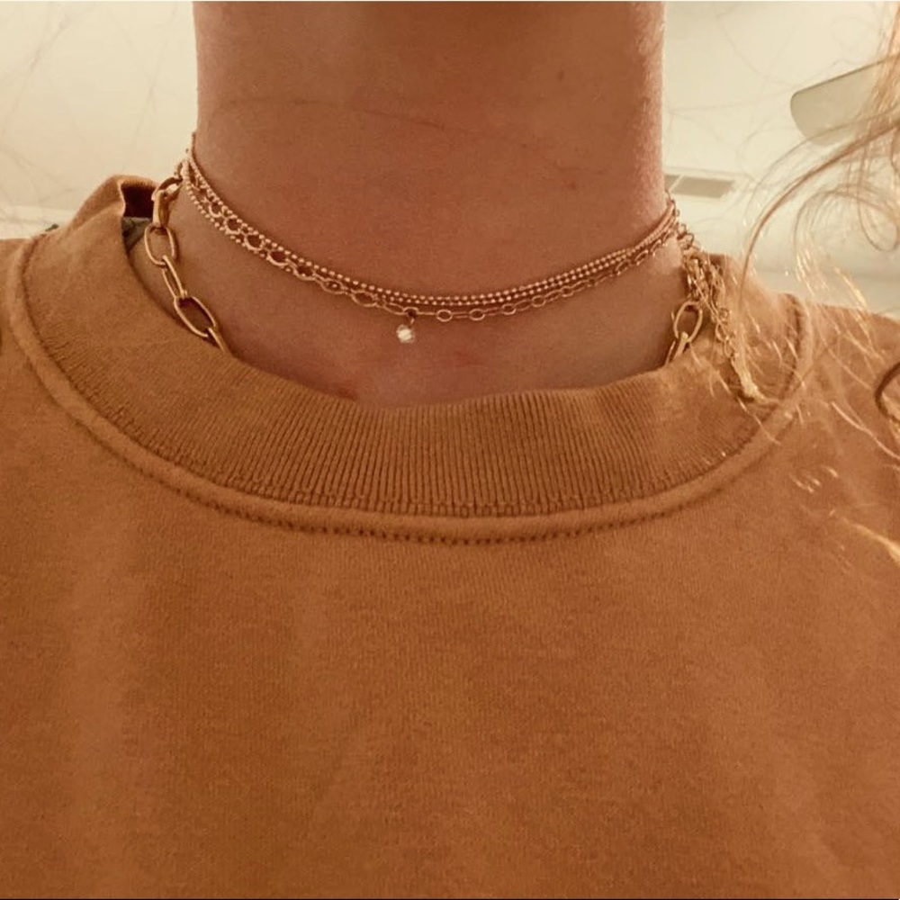 rose gold layered choker